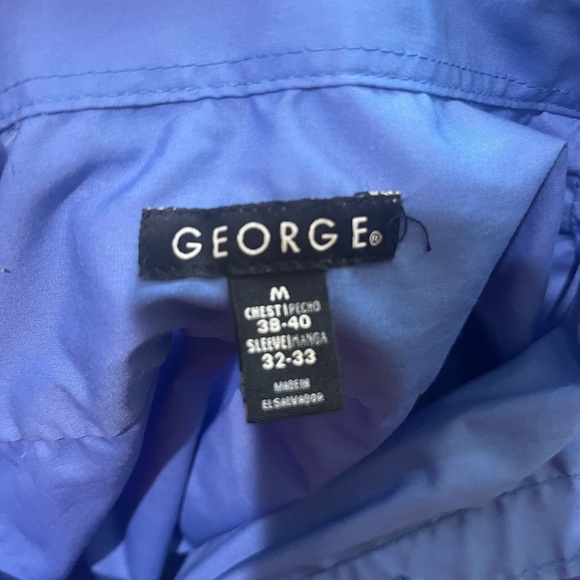 George size Med chest (38-40) blue button down long sleeve - Picture 5 of 9